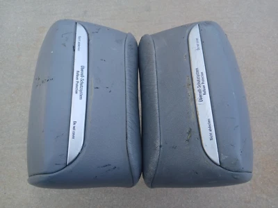 '02-06 BMW E46 "ci" Convertible Rear Seat GRAY Grey Leather Headrests Pair #3 - Image 1 of 4