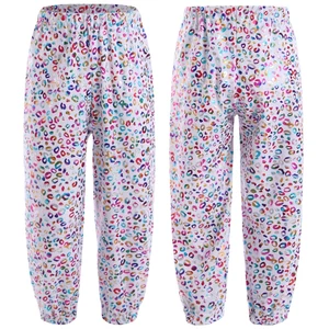 Girls Dancewear Dance Trousers Loose Pants 70's Wide Leg School Costume Workout - Picture 1 of 99