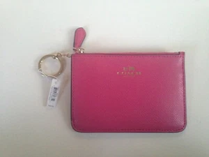 NEW w/ Tags Coach Leather Wallet Pink with Zipper and Key Chain Orig. $65.00 - Picture 1 of 7