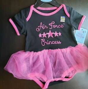 GIRLS INFANT TINY TROOPER AIR FORCE PRINCESS PINK TUTU BODYSUIT SIZE 3-6 MONTHS - Picture 1 of 10