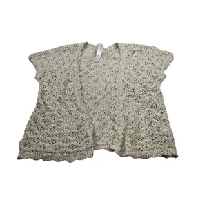 Cherokee Girl's Size Medium 7-8 Sweater Vest Open Front White Preowned - Picture 1 of 8