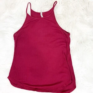 EMMA & SAM BURGUNDY RED  RIBBED SLEEVELESS TANK TOP SZ XS - Picture 1 of 4