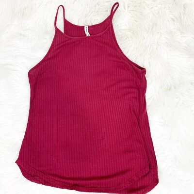 EMMA & SAM BURGUNDY RED  RIBBED SLEEVELESS TANK TOP SZ XS - Image 1 of 4