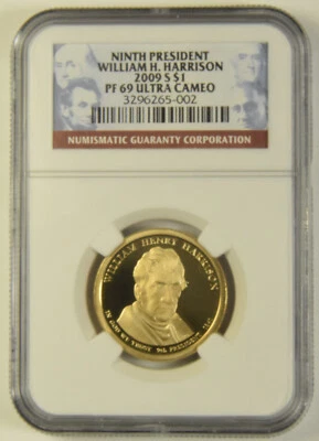 2009-S Harrison Presidential Dollar NGC PF-69 Ultra Cameo - Image 1 of 2