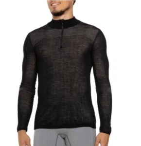NWT / $140 ~ SmartWool Men's Intraknit Thermal 1/4 Zip Neck Base Layer Top / Med - Picture 1 of 5