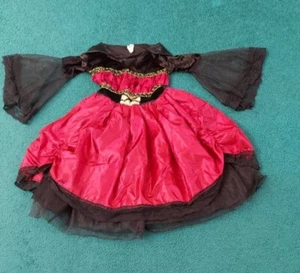 Renaissance Princess Toddler Costume Burgundy & Black Halloween Dress 3-6 Years - Picture 1 of 12