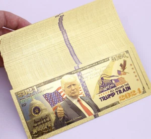 Wholesale Lot 500 Pcs Gold Banknote Trump 2024 US dollar Money Craft Gift Game - Picture 1 of 8