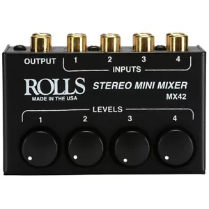 Rolls MX42 Stereo 4 Channel Mixer, RCA Passive - Picture 1 of 1