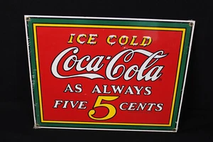HIELO FRÍO Coca-Cola placa metálica esmaltada 26,5 x 33 cm - Imagen 1 de 3