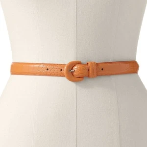 Chaps Trendy Orange Glazed Crocodile Belt $30, Womens Large 42", NWT - Bild 1 von 4