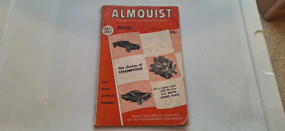 Catálogo Almquist 1962-63 Ford Drag Racing scta nhra coche de colección Hotrod Gasser  Foto 1 de 4