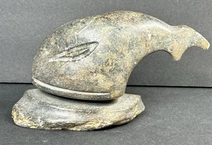 Carved Stone Abstract Whale Figurine - Picture 1 of 12