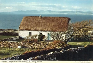 Reetdachhaus Aran Islands County Galway Irland 1977 Postkarte - Bild 1 von 2