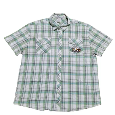 Camisa De Colección Parques Disney Abotonada 2XL Hombres Bolsillos a Cuadros A Presión Surf Tours Y2K Foto 1 de 4