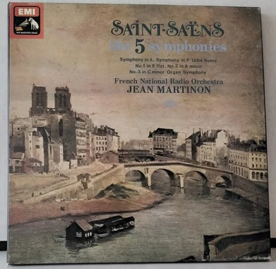 HMV SLS 5035 SAINT-SAENS, MARTINON - THE 5 SYMPHONIES UK 1975 QUADRA 3LP's Box - Image 1 of 4