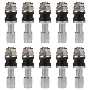 10x Stainless Steel Wheel Tire Valve Stems Hight Pressure Bolt in with Caps Jwoj - Picture 1 of 24