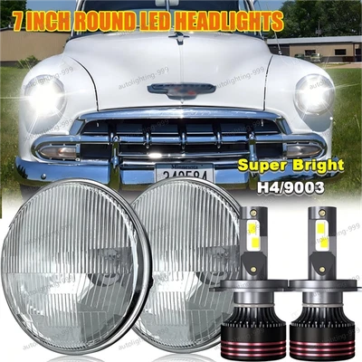 Faros LED redondos de haz alto/bajo para Chevy Stileline Deluxe 1949-1952 2x 7" pulgadas Foto 1 de 4