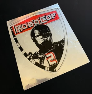 ROBO COP robocop LARGE VINTAGE promo sticker decal foil metallic silver chrome - Picture 1 of 5