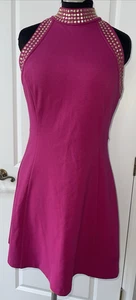 Vestido Michael Kors Fucsia y Dorado Tachonado Elástico Talla 12 - Imagen 1 de 12