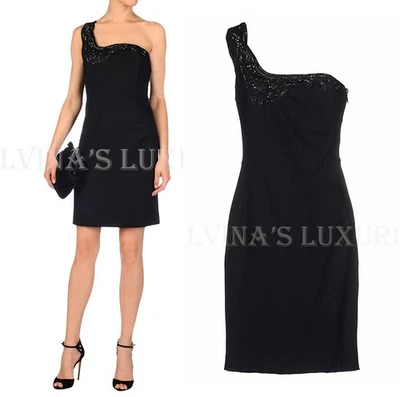 VESTIDO ROBERTO CAVALLI ESCOTE CON CUENTAS UN HOMBRO $2,100 talla IT 46 US 10 Foto 1 de 4