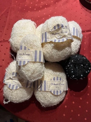 Mohair Loop Wolle weiß 7 x 50 g und Zugabe - Bild 1 von 3