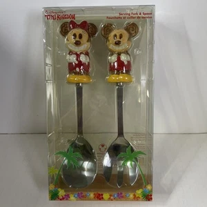 Disney TiKI Mickey & Minnie Mouse Juego de cuchara tenedor de ensalada de cerámica de acero inoxidable - Imagen 1 de 5
