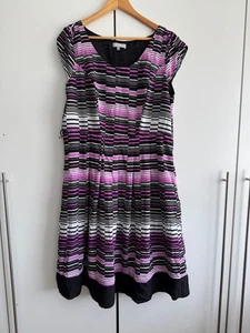 Per Una Multicoloured Stripe Dress Size 20 - Picture 1 of 8