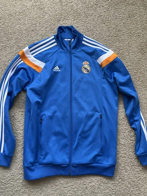 CHAQUETA DEPORTIVA ADIDAS 2013 REAL MADRID HIMNO Azul/Naranja/Blanco Hombres M Foto 1 de 4