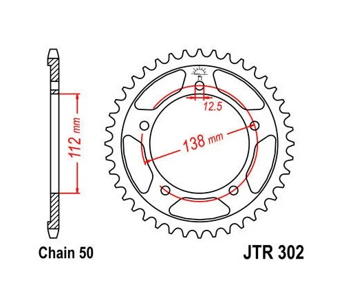 JT Steel Rear Sprocket 530 41T #JTR302.41 Honda VTR1000F Super Hawk 1998-2005 - Image 1 of 1