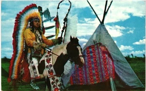 CPSM Carte Postale Canada Caughnawaga Chief Poking Fire 1967 VM101173ok - Picture 1 of 2