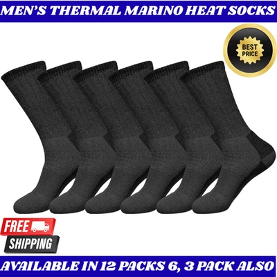 ROYAL DREAM Mens Thermal Charcoal Merino Wool Warm Soft Wear Work Hike Socks UK 6-11 Lot
