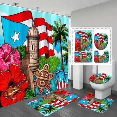 Puerto Rico Style Shower Curtain or Bathroom Sets. - Image 1 of 3
