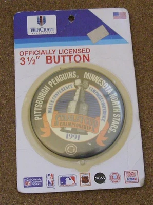1991 Stanley Cup Championship Button - Penguins vs. North Stars NIB - Image 1 of 3