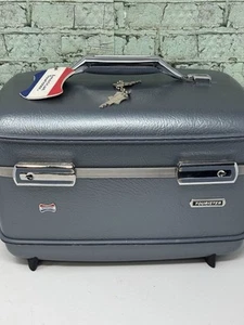 De Colección American Tourister Azul Maquillaje Tren Noche Estuche de Transporte con 2 Llaves Espejo - Imagen 1 de 22