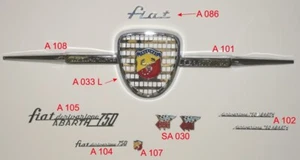 FIAT - Kit Mascherina completa 600 Abarth serie lusso 10 scritte - complete kit - Picture 1 of 1