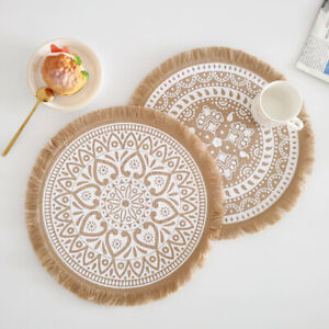 Round Placemat Dining Table Set Kitchen Dinner Place Mat Heat Insulation Pad