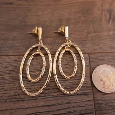 ¡Pendientes colgantes lineales de aro dorado Vince Camuto!!! Foto 1 de 2