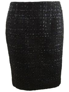 Calvin Klein Women's Petite Tweed Pencil Skirt (10P, Black)