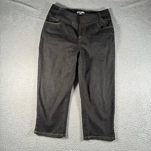 Woman Within Pants Womens 16W Black Denim Capri Casual Pockets Ladies - Picture 1 of 8