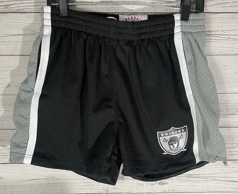 Mitchell & Ness NFL RAIDERS BLACK GREY Swingman Women’s Shorts Large Cover