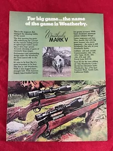 Vintage 1972 Weatherby Mark V Big Game Print Ad - Bild 1 von 7