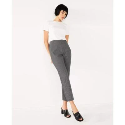 Nuevo con etiquetas Nine West / Pantalones al tobillo ajustados con cremallera lateral de tiro alto / Talla 18 / blanco y negro Foto 1 de 4