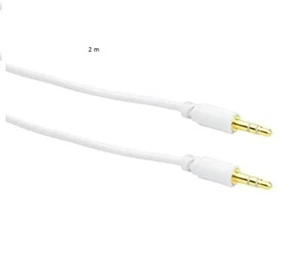 Schwaiger 2 x 3,5 mm 2 m weißes AUX Audiokabel 3,5 mm Stecker - Picture 1 of 1