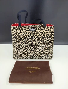 Vintage Kate Spade Leopard Print Structured Medium Tote & Dust Bag - Picture 1 of 12
