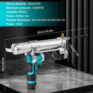 12000PSI Akku Fettpresse Elektrische Grease Fett 12.8V Grease Gun 600CC - Bild 1 von 10