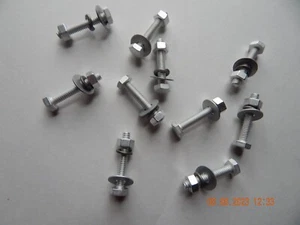 TORNILLOS DE TAPA HEXAGONAL DE ALUMINIO 1/4-20 x 1 1/2" con TUERCAS, LAVADORAS PLANAS Y L.W. 10 PIEZAS NUEVAS - Imagen 1 de 1