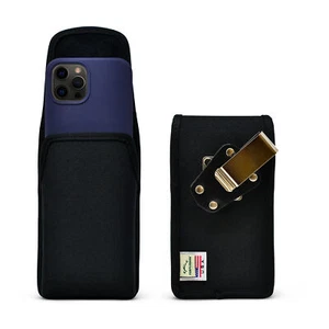 iPhone 12/13 14 & Pro Vertical Holster Black Nylon Pouch w/ Heavy Duty Rotating - Picture 1 of 9