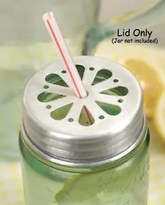 NEW -- Mason Jar Daisy LID with Straw Opening - Fun for Parties - Picture 1 of 3