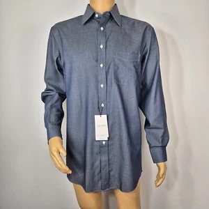 Roundtree & Yorke Men's Gold Label Dress Shirt Fitted Blue Size 15.5-34 (46) - Picture 1 of 8