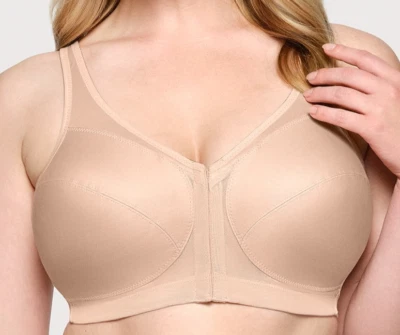 Sujetador Glamorise Talla 38F MagicLift Cierre Frontal Postura Trasero Sin Alambres Beige 1265 Foto 1 de 4